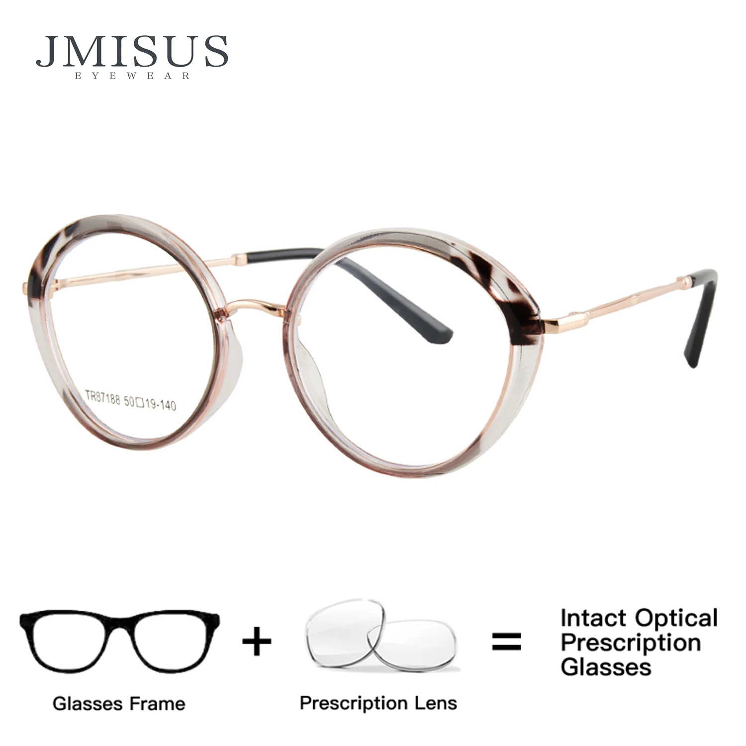 

JMISUS Retro Oval Prescription Progressive Eyeglasses Round Myopia Glasses Anti Blue Light Photochromic Optical Eyewear Women