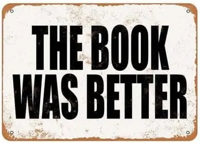 1p، لافتة قصدير معدنية عتيقة كانت الكتاب أفضل ديكور حائط قديم للمنزل والمقهى والحديقة - لافتة ألومنيوم للرجال والنساء