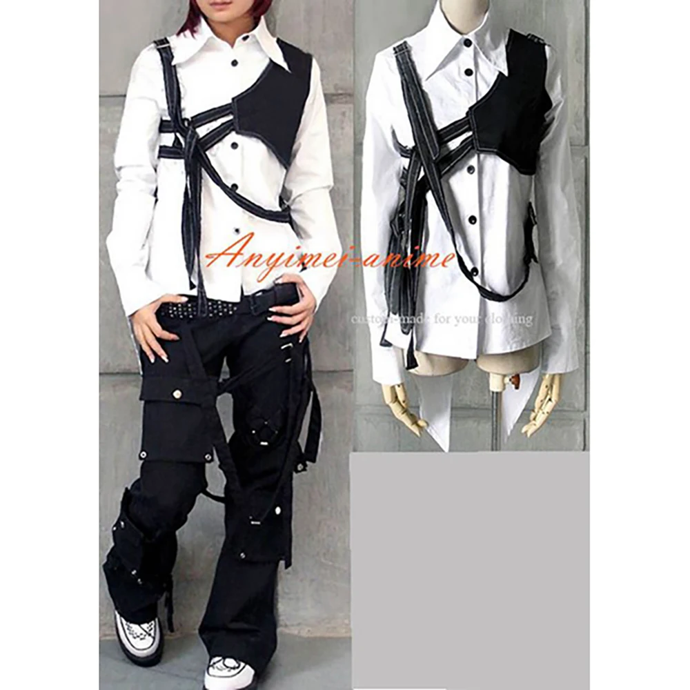 fondcosplay hiphop Gothic Tripp lolita punk fashion Shirt black pants White Swallow-tailed Coat costume CD/TV[CK1305]