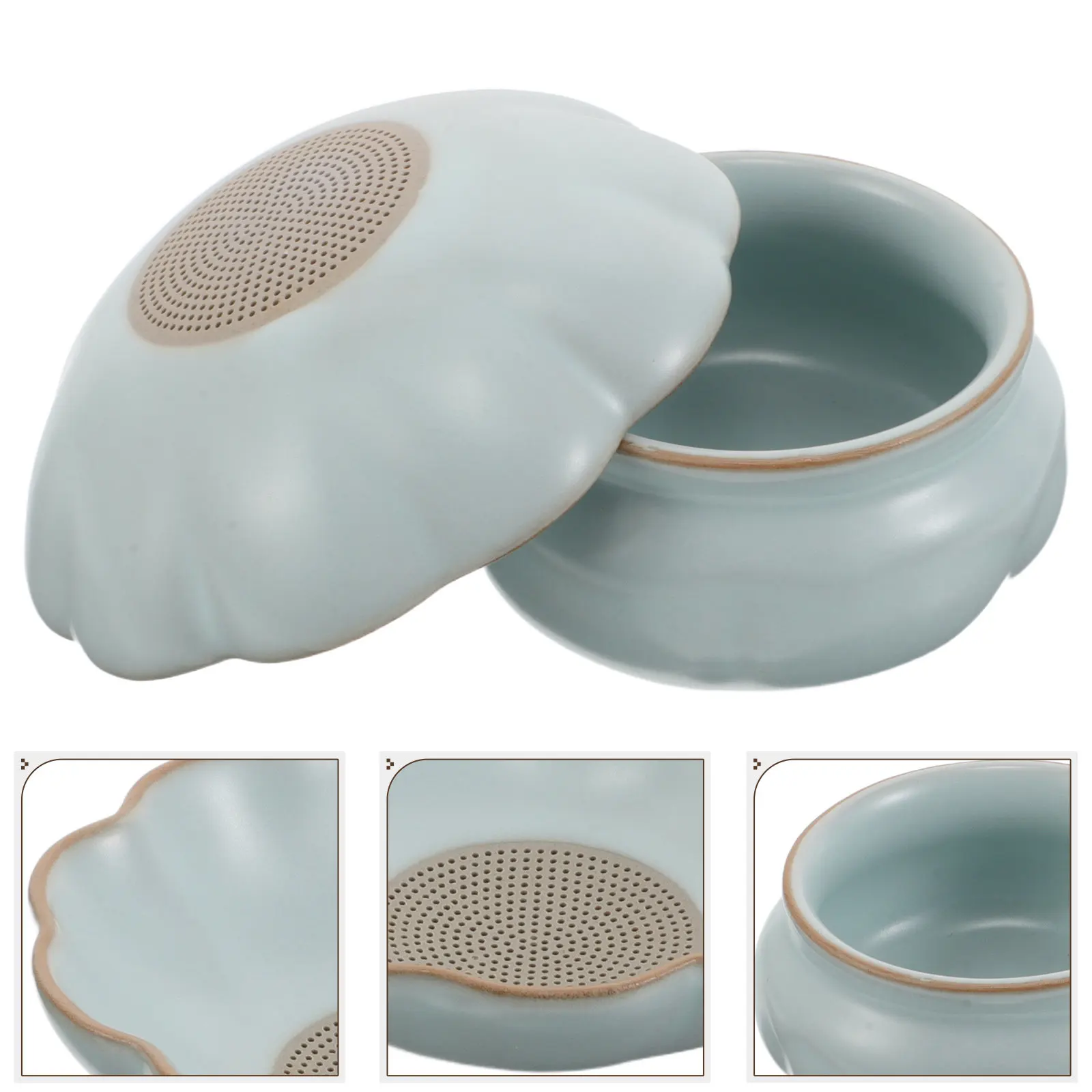 Ceramic Tea Filter Strainer Loose Leaf Steeper Spoon Chinese Kung Fu Flower Tool