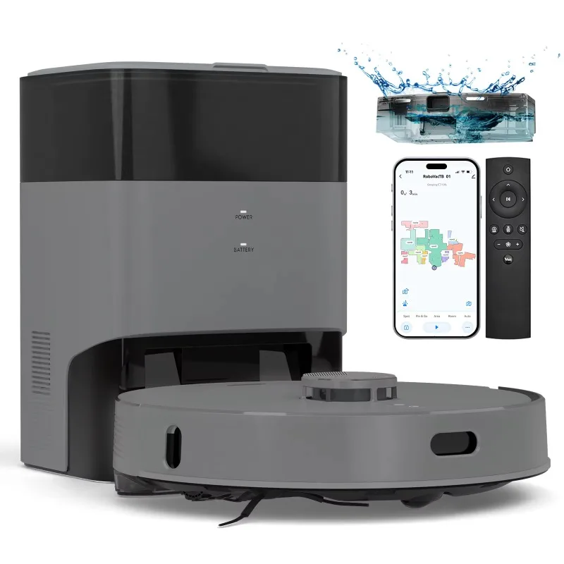 

Rubber Brush Automatic Self Emptying Mopping Robot Vaccum Cleaner Wifi Floor Carpet Cleaning Mop Aspiradora Robot