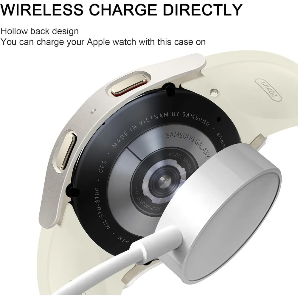 Custodia protettiva per schermo per Samsung Galaxy Watch 7 6 5 4 40mm 44mm Custodia rigida opaca per PC + Paraurti protettivo completo in vetro temperato