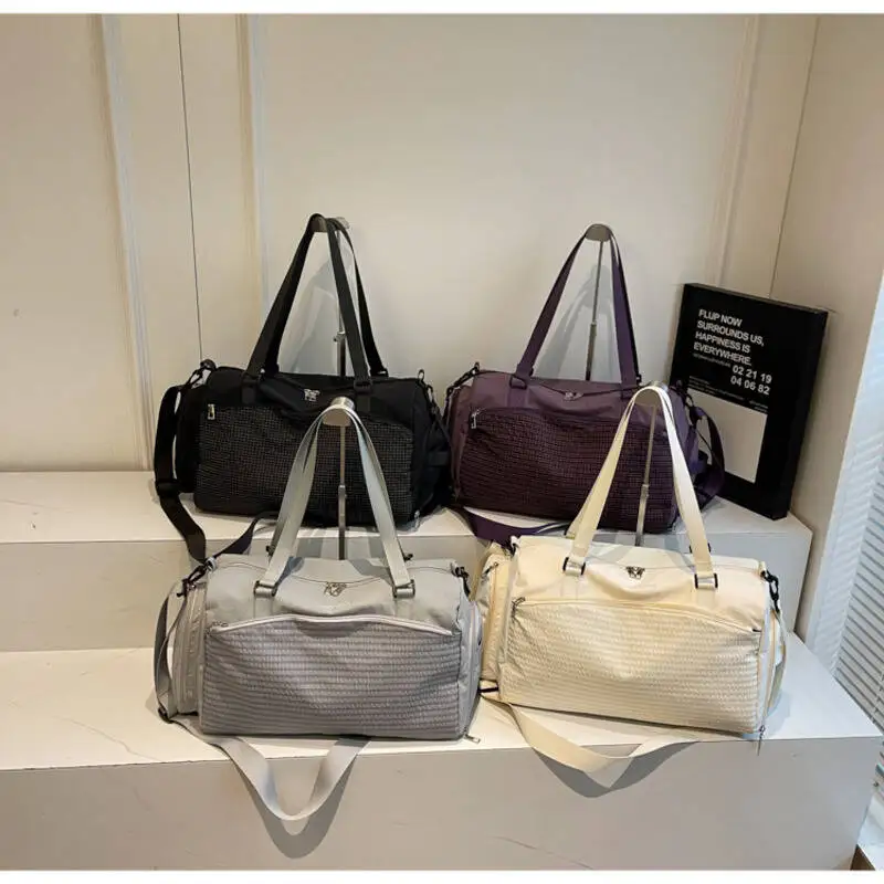 

Duffle Bag for Gym Sports Women Girls Workout Travel Bag Weekender with Shoe Compartment and Wet Pocket Organize Clothes Gear