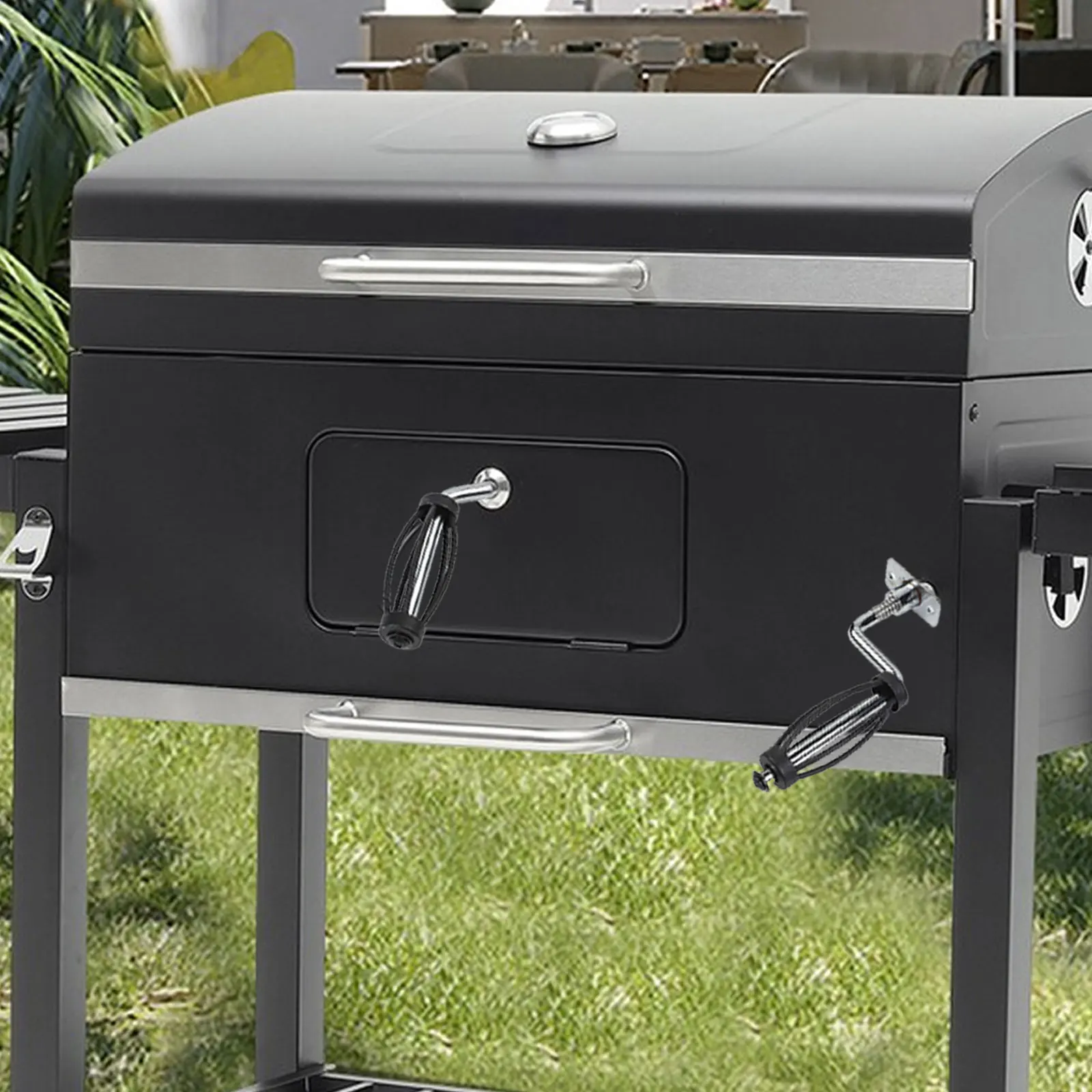 BBQ Handle for TRAEGER and Various Oven Brands Long Handle with 12mm Thread Diameter Suitable for Smokers and Pits