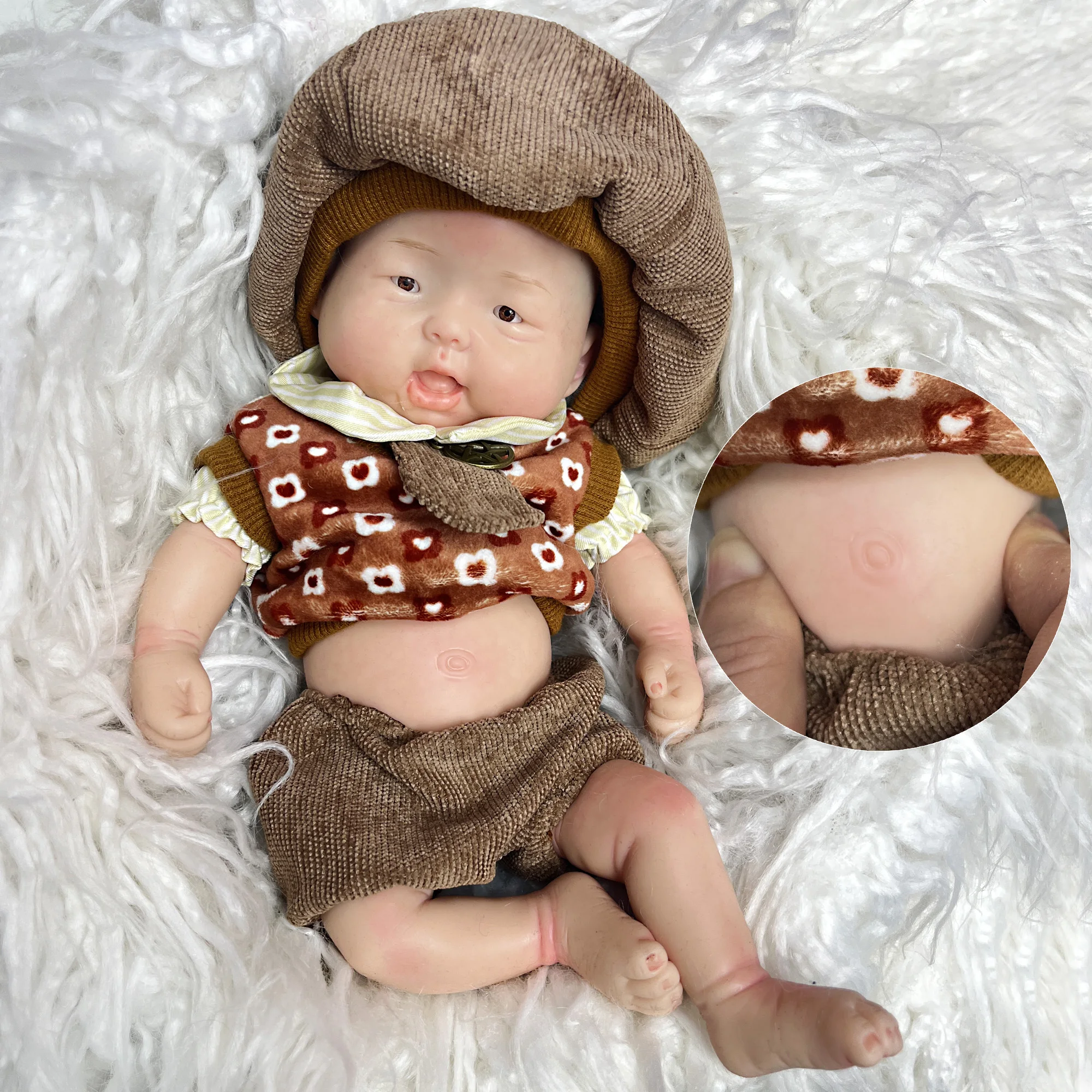 

28cm Lifelike Silicone Bebe Reborn Boy Soft Newborn Doll bebes reborn de silicone real bebé reborn de silicona cuerpo entero