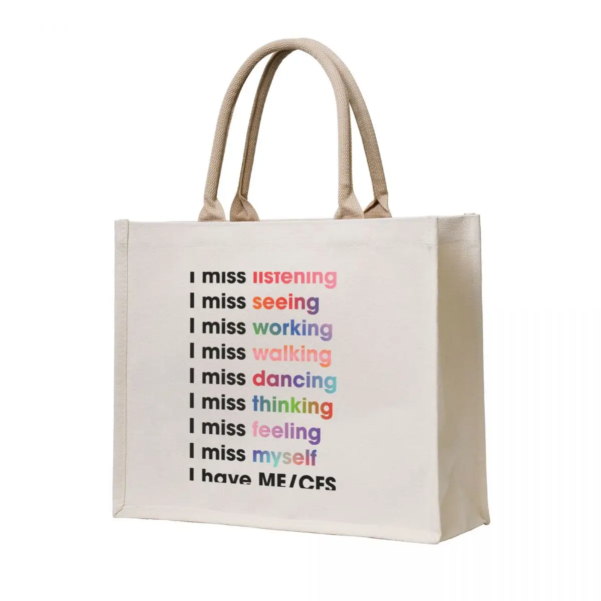 

I miss myself / I have ME/CFS Tote Bag Women's handbag personalized tote shopping trolley bag Beach bag