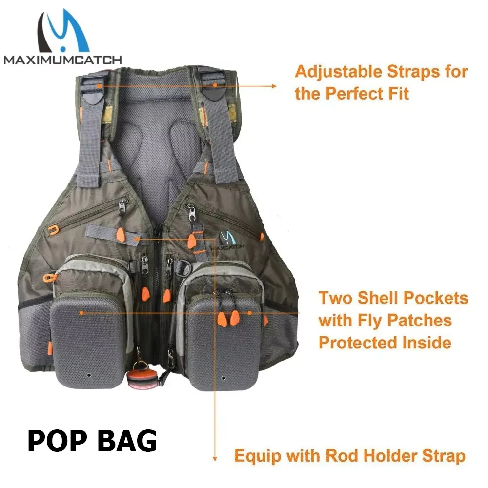 MAXIMUMCATCH Adjustable Breathable Mesh Fly Fishing Vest & Tackle Backpack – Multi-Pocket Outdoor Fishing Vest view 2