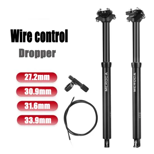 Tija de sillín con cuentagotas para bicicleta, tija de sillín telescópica ajustable 30 9 31 6 27 2, tubo de sillín voladizo retráctil, varilla de asiento de aluminio para mtb