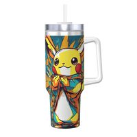Stainless Steel Tumbler Pokemon Cartoon Anime HD Print Coffee Mug Keep Heat Cold Drink Mugs Cup Beach Custom Water Bottle