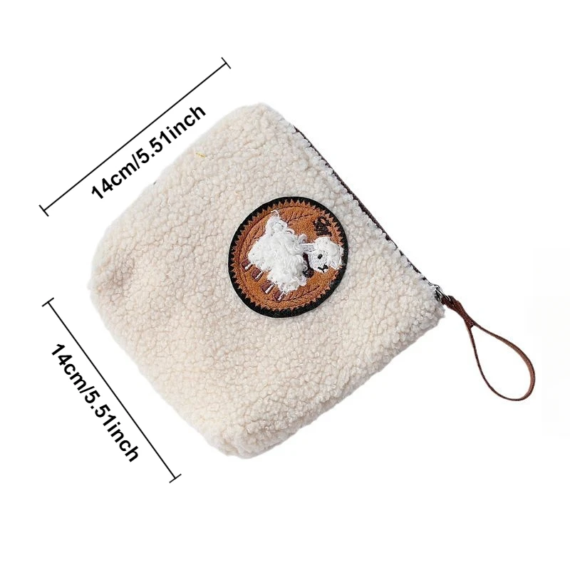 Кошельки для монетCute StyleminiTeddy, плюшевая ткань с вышивкой, ключ для хранения помады, высококачественная женская маленькая плюшевая сумка