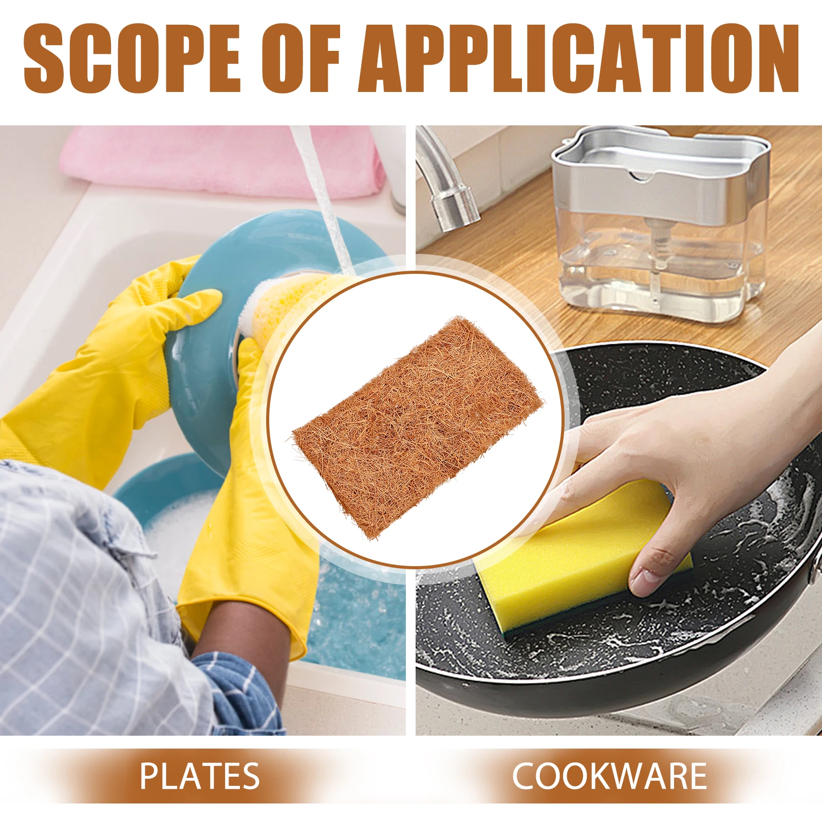 

3pcs Kitchen Dish Scrubber Washing Towel For Dishes Pans Countertops Grease Stain Removal Household Cleaning Tool Dishcloth