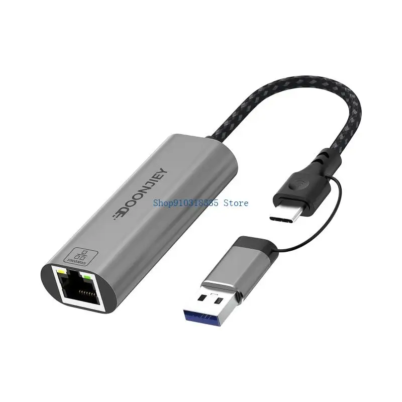  USB Type A C To RJ45 2.5G/1G Ethernet Converters For Fast Internet Connection