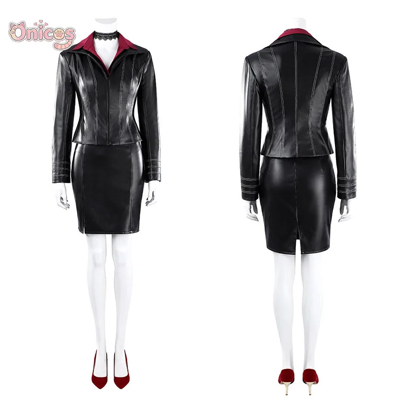 Disfraz de Cosplay de Ada Wong de Resident Evil Damnation, Traje de Cuero para Mujer, Ropa para Halloween, Carnaval, Fiesta de Disfraces, Onicos