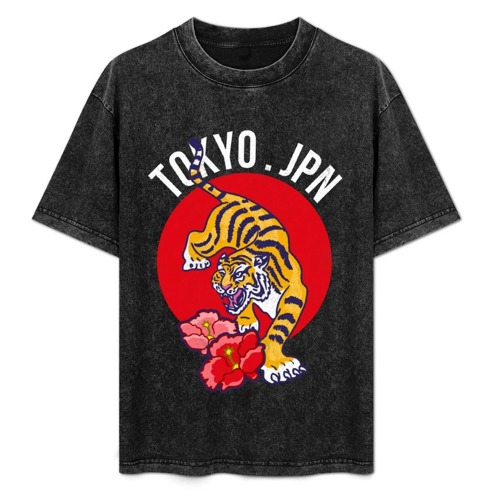 

Tokio, Japan, Tiger design. Japanese culture art. T-Shirt Basic Casual Wear Short Sleeve Top