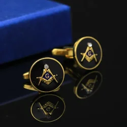 New Retro French Cufflinks Men's Banquet Suit Shirts Accessories Personality Round Crystal Masonic Cuff Links Gifts for Men