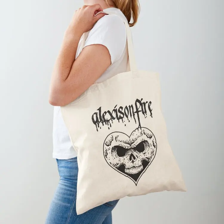 

Alexisonfire Merch Alexis On Fire Logo Tote Bag Women's beach bags reusable grocery bags tote bag shopping cart bags