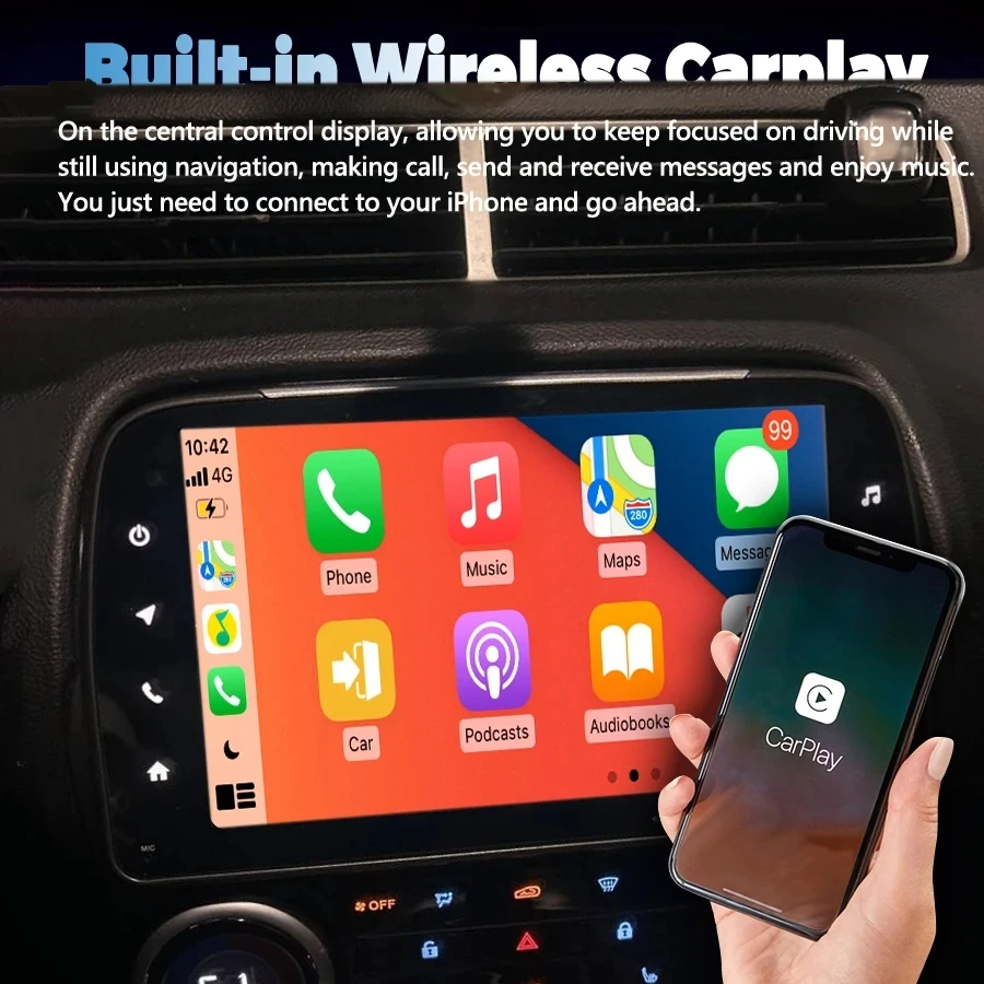 أندرويد 13 لسيارة شيفروليه كامارو 2010 2011 2012 2013-2015 مشغل وسائط متعددة Carplay ستيريو نظام تحديد المواقع والملاحة شاشة تعمل باللمس راديو السيارة