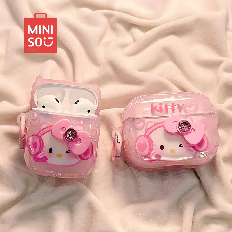 Милый розовый чехол Hello KT (2024) Симпатичный чехол для наушников AirPods Pro 2nd 3 1 2 Pro 2, защитный чехол для наушников