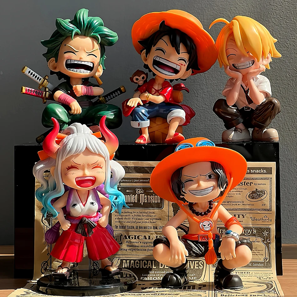 Anime-Zubehörserie ONE PIECE Luffy Solon Sanji Q-Version Sitzende Figur Kindermodell Spielzeug Geschenk Sammlerstück – Detail 1