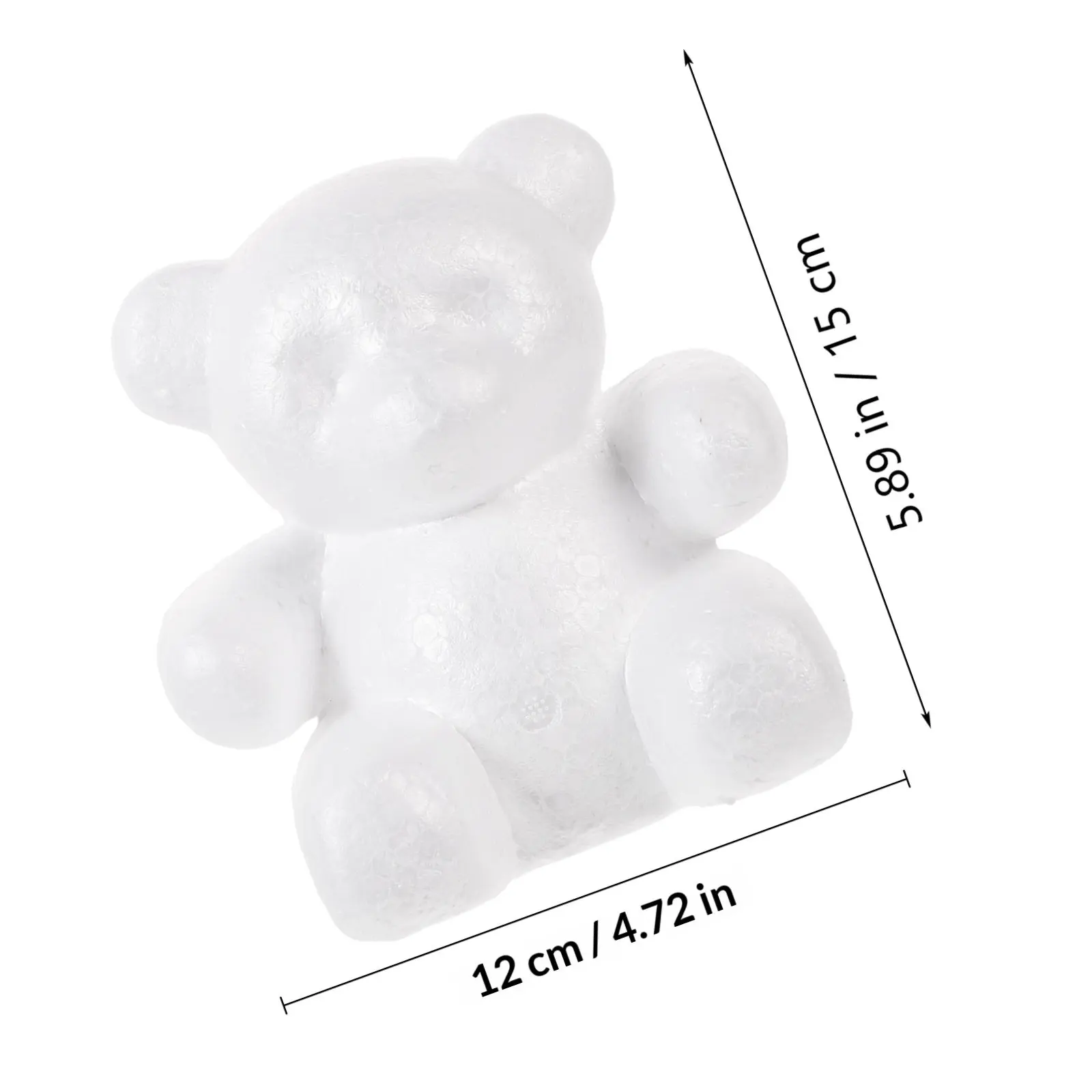 4Pcs White Foam Bear Shape Balls Firm Structure for Long-Lasting Use DIY Craft Painting New Year Wedding Party Decorations 15Cm