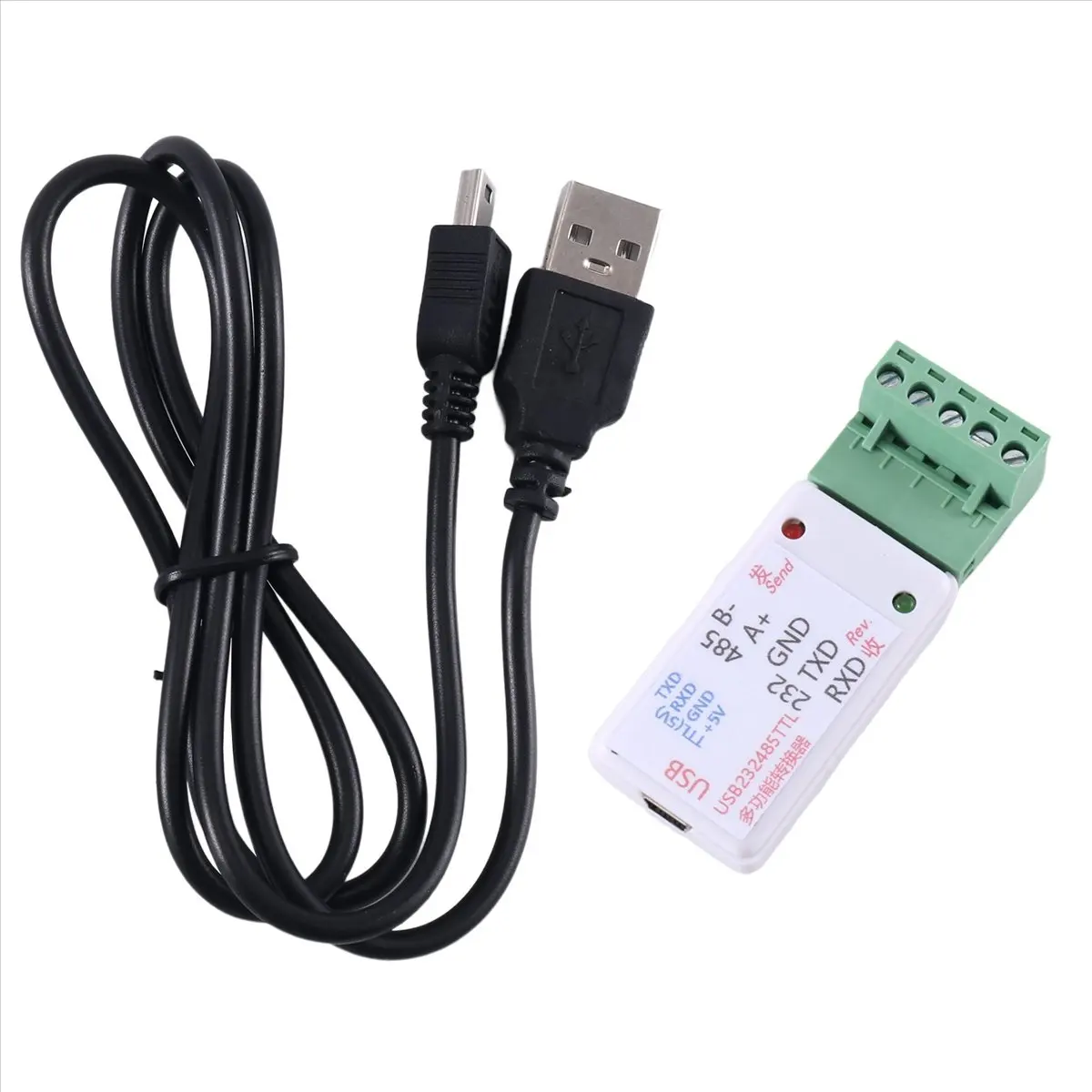 (BOFF) 3 In1 USB 232 485 TO RS485 / USB TO RS232 / 232 TO 485 Converter Adapter Ch340 W/LED for WIN7,Linux PLC Access Control