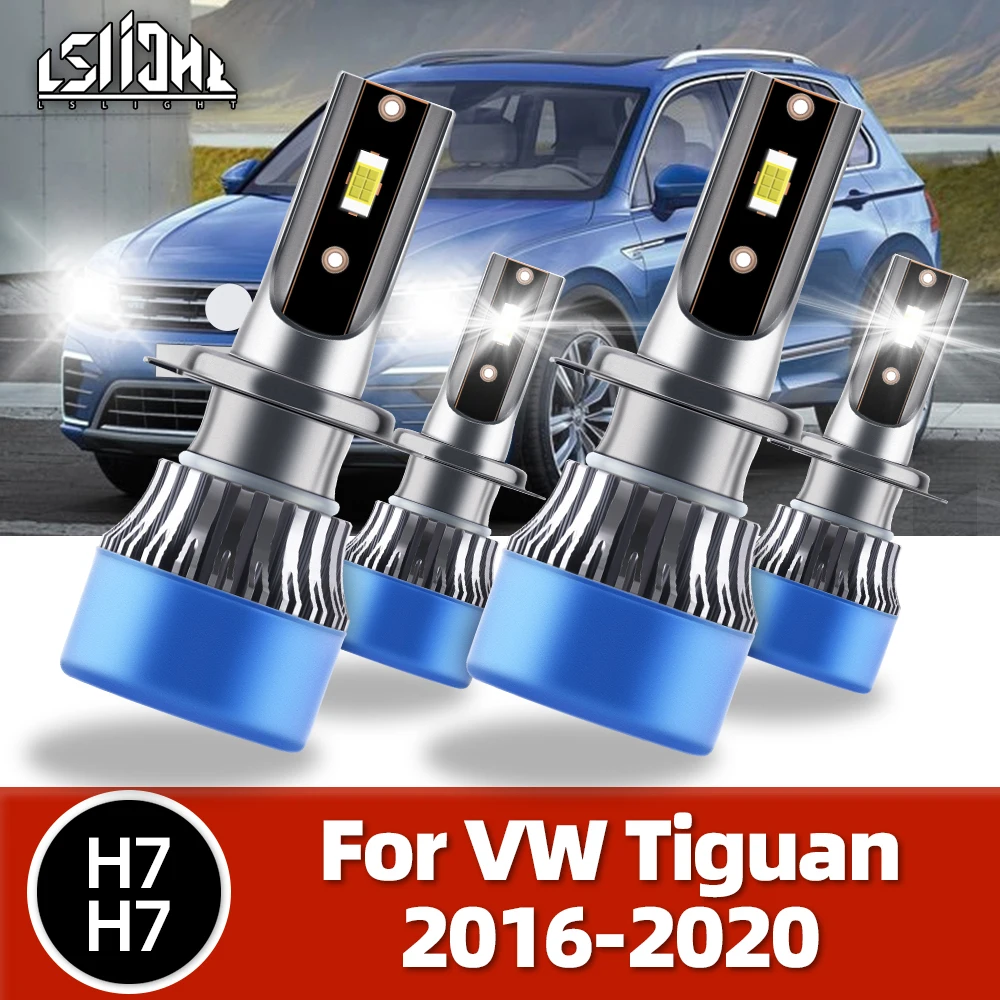 LSlight Car LED Headlight Bulb Headlamp Automobile Accessories 4Pcs 55W/Lamps For Volkswagen VW Tiguan 2016 2017 2018 2019 2020