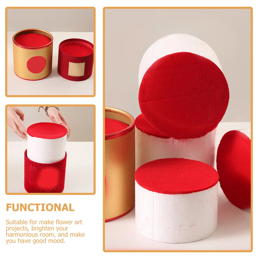 

2Pcs Floral Foam Round Blocks Easy Cut Shape Flower Mud Base for DIY Flower Arrangements Wedding Decor Craft Foam Supplies