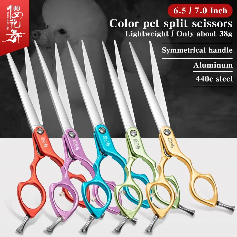 Imagem -02 - Dog Grooming Scissors Pet Shears Japão 440c Shear para Teddy Hair Aparar com Alça de Liga 6.0 in 6.5 in 7.0 in Profissional