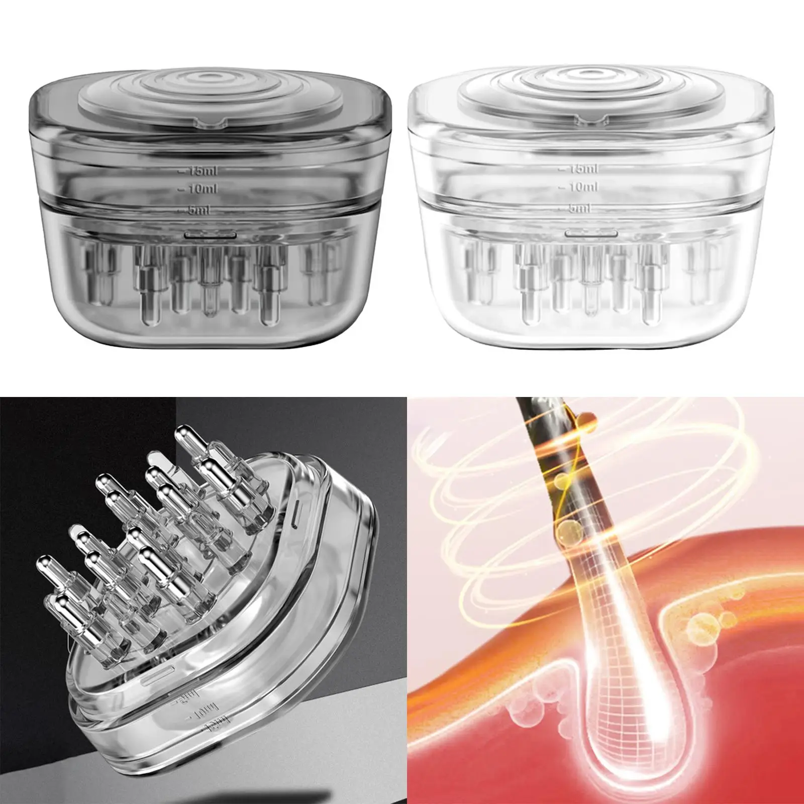 Portable Scalp Applicator Comb PP Hair Massage Brush Hairbrush for