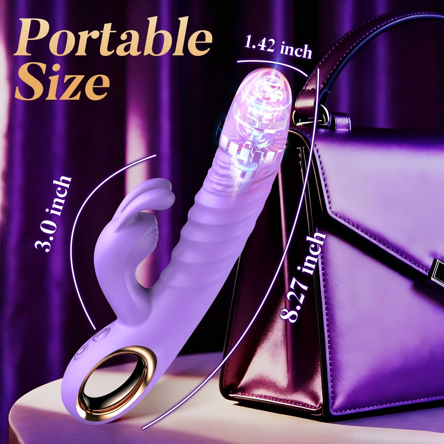 luxurious Field Rabbit Thrusting Vibrator Dildo with 10 Vibrating Thrusting Liquid Silicone Vaginal Massage Sex Toy for Women - view 6