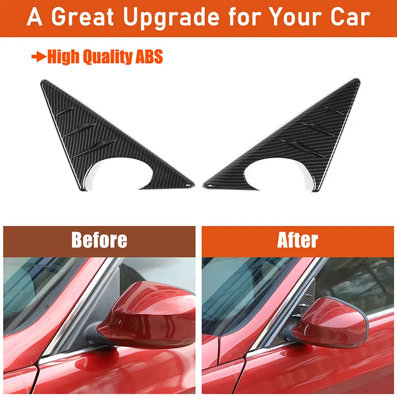 

For BMW 3 Series E90 E91 E92 E93 2005-2012 ABS Carbon Fiber Car Rearview Mirror Side Window Spoiler Triangle Cover Trim 2pcs