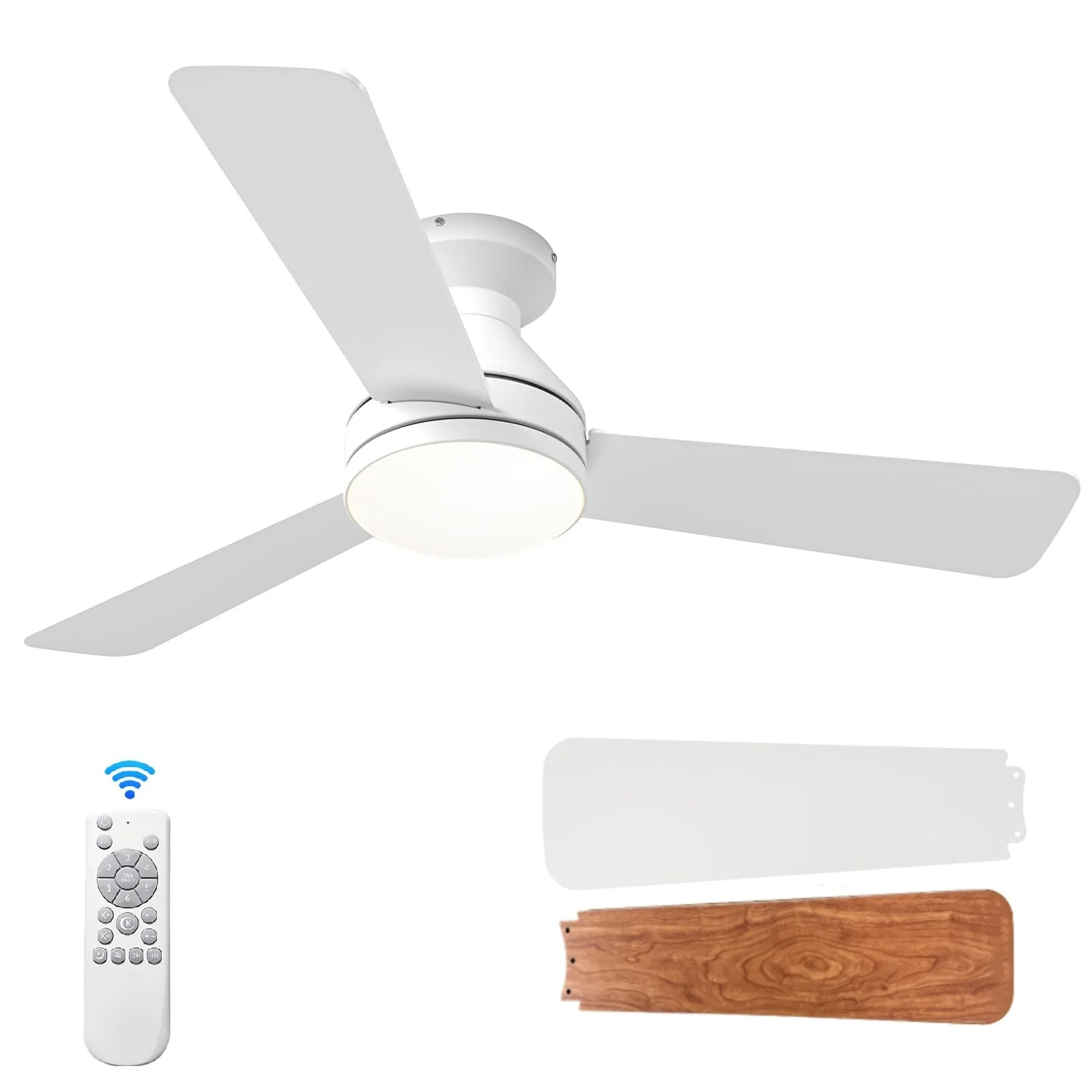 

Bedroom Fan Light 3-Leaf,Household Integrated Fan,Led Ceiling Fan with Light,Smart Electric Fan,Dining Living Room,42/52 Inch