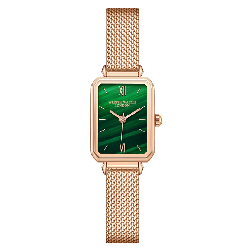 Walishi reloj cuadrado pequeño Retro para mujer, reloj de temperamento Simple para estudiante, estilo coreano, verde, resistente al agua