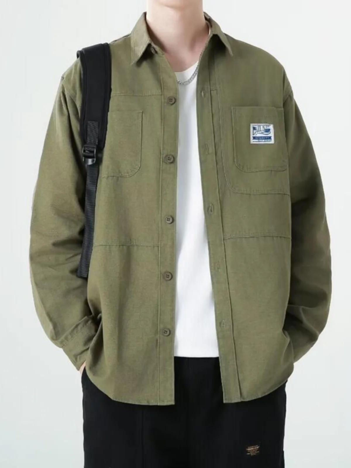 

plus Size Men's Long Sve Cotton irt Casual Workwear Autumn Spring Outerwear Loose Fit Iron Free Faionable Youthwear