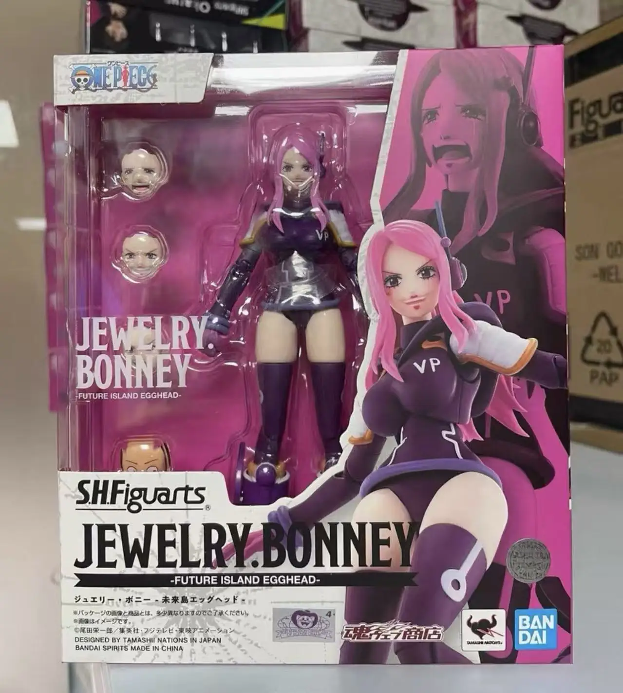 В наличии 100% оригинал Bandai S.H.Figuarts Shf Jewelry Bonney Future Island Egghead One Piece Аниме Экшн Подарки Фигурка Игрушка