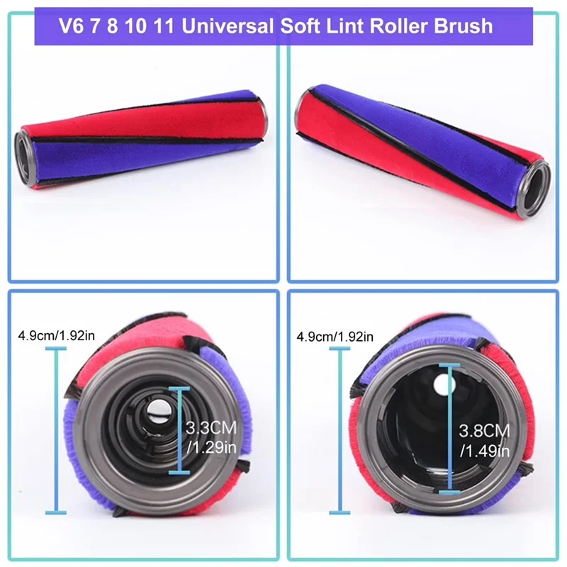 A94E-เปลี่ยนแปรงสําหรับ Dyson V6 V7 V8 V10 V11 นุ่มลูกกลิ้ง 9 Felt Strips อะไหล่เครื่องดูดฝุ่น