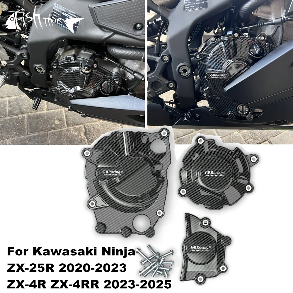 

For Kawasaki Ninja ZX-4R ZX-4RR ZX4R ZX4RR 2023-2025 ZX-25R ZX25R 2020-2023 Motorcycle Engine Cover Set Engine Protection Cover