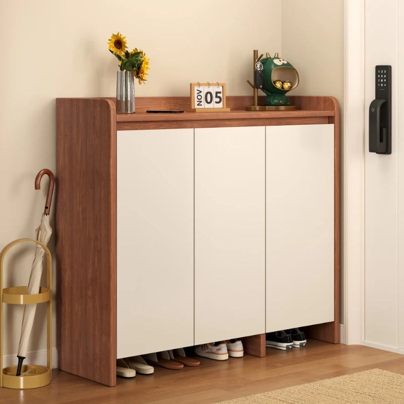 

Luxury Entryway Wood Shoe Rack Nordic White Modern Sturdy Vertical Shoe Rack Cabinets Multifunction Home Zapatero Furnitures