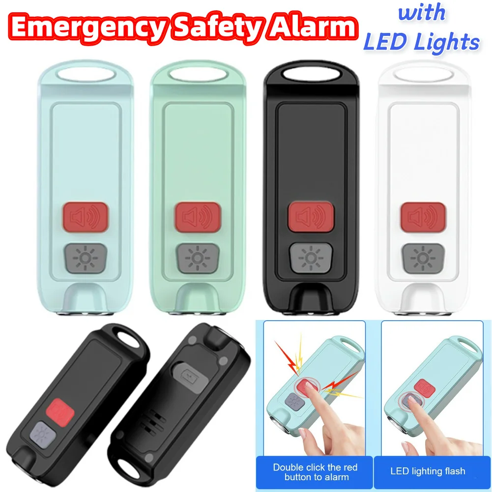 Personal Alarm with LED Lights Self Defense Alarm Waterproof Emergency Safety Alarm for Women Elderly Children Night Runners