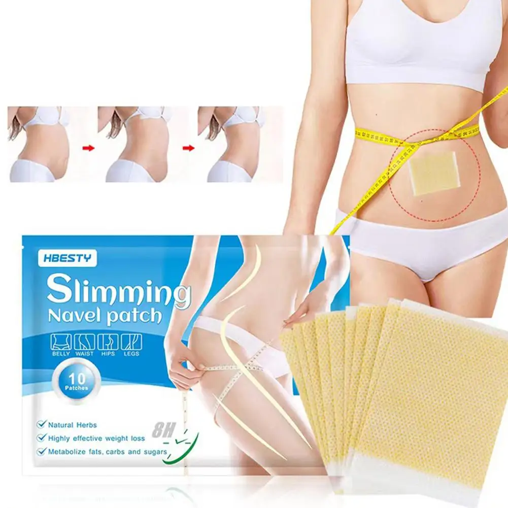 Belly Slimming Patch para umbigo abdominal, queima de gordura, perder peso, desintoxicação, umidade-remoção do mal, melhorar a ferramenta de estômago, 10PCs