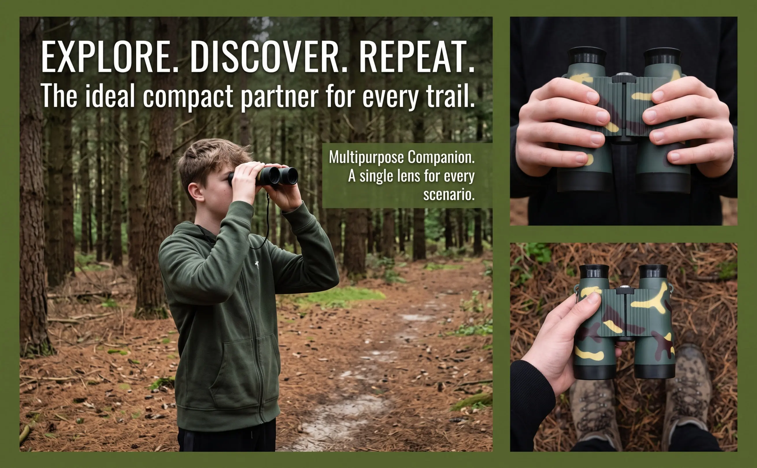 Hunting Outdoor Watch - Compact Portable Binocular Telescope Mini Small