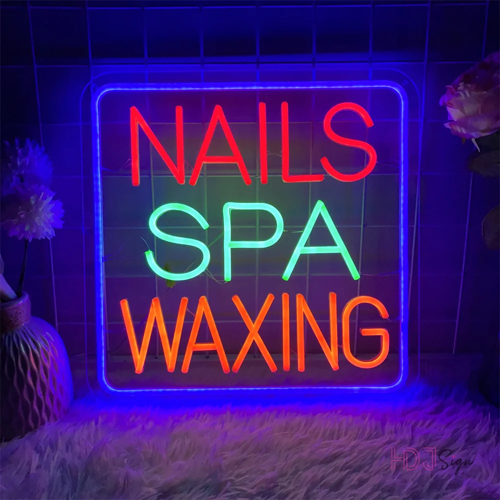 

Nails Spa Waxing LED Neon Sign Business Signboard For Nails Salon Shop Beauty Room Decor Neon Lights Window Decoration