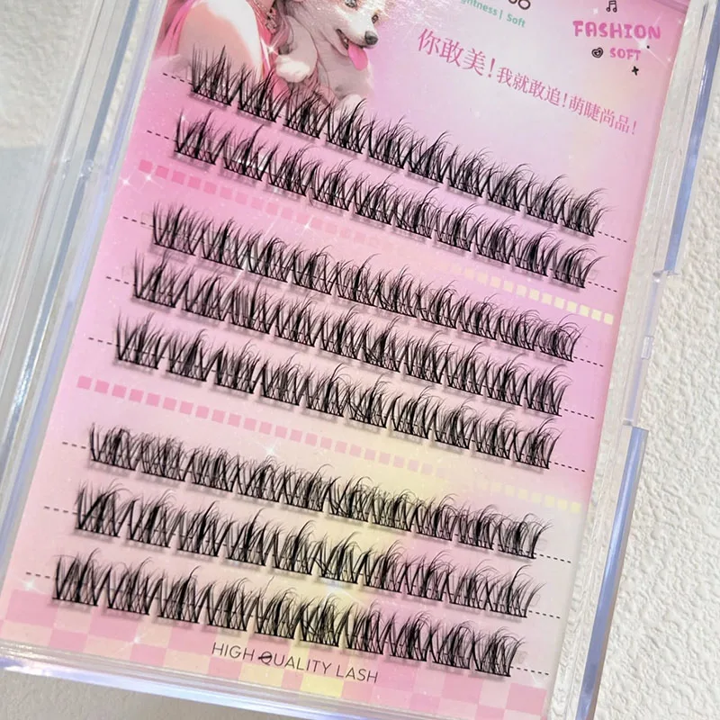 Large Capacity 5D Mink Lazy Trilogy False Eyelash Natural Little Devil Manga Single Cluster Lash Fluffy Eyelash Extended Makeup