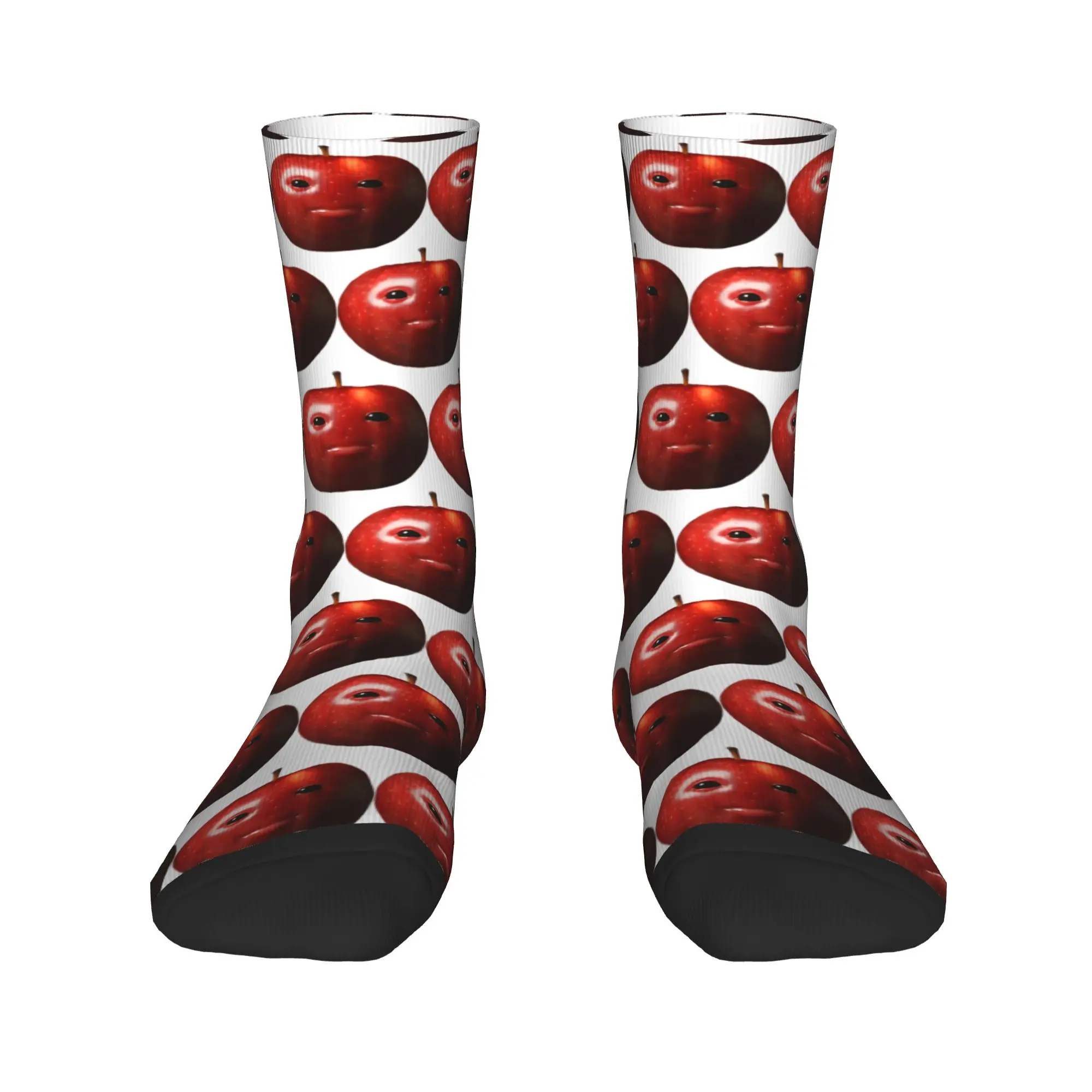 Funny Silly AI Apple Gen Z Meme BrainRot Humor Fruit Lovers Stockings  Custom Retro Socks Winter Anti Sweat Socks Men Socks