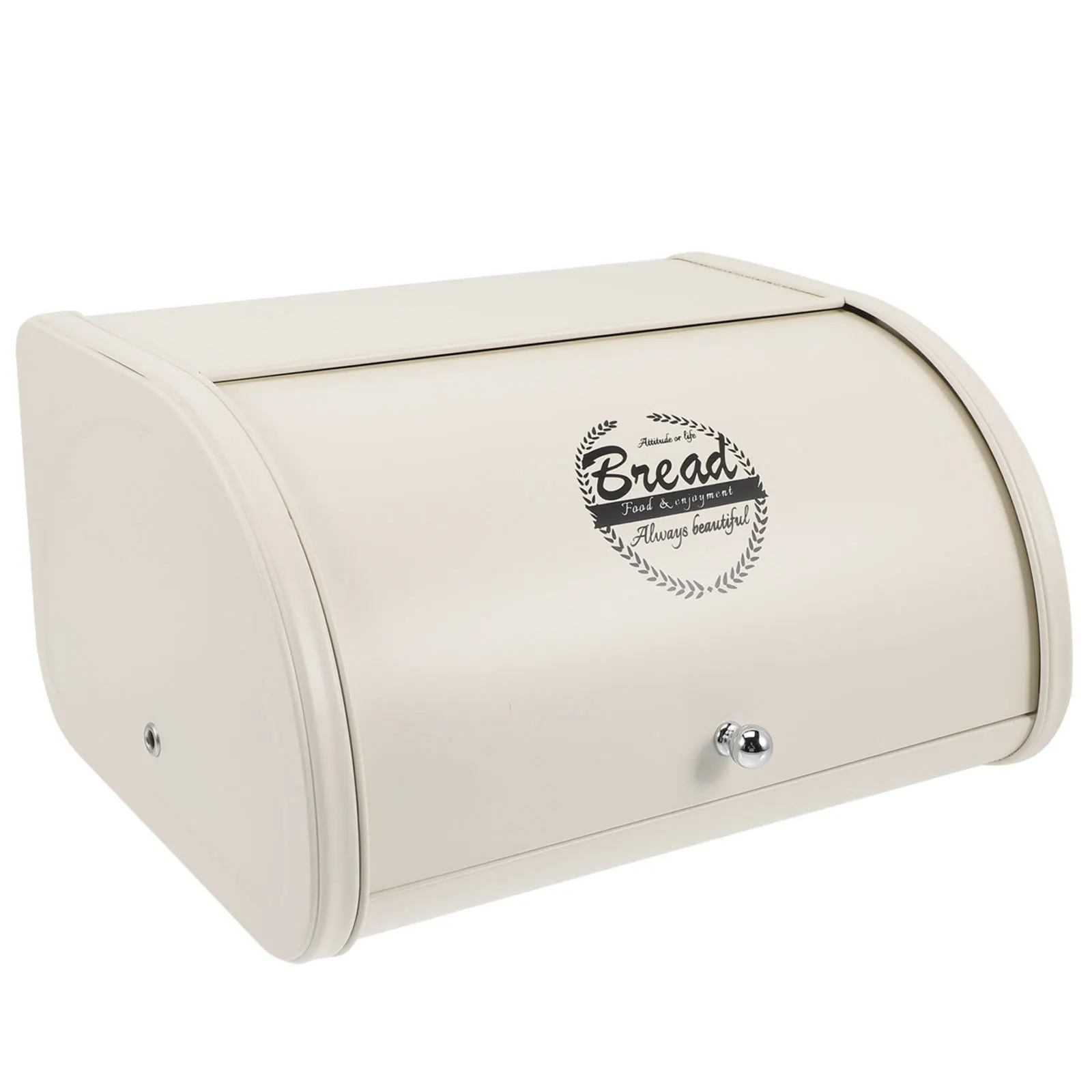 

Large Capacity Farmhouse Metal Bread Box Corner Breadbin for Kitchen Countertop Vintage Bread Holder Breadbox Metal Box with Lid