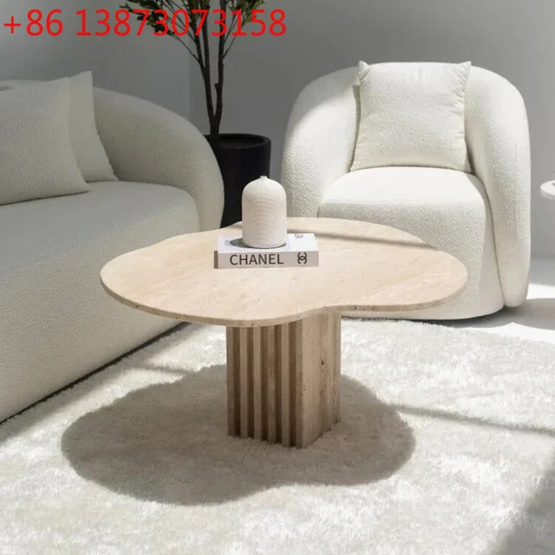 

Natural travertine coffee table living room home creative cloud shape coffee table designer wabi sandy wind9344