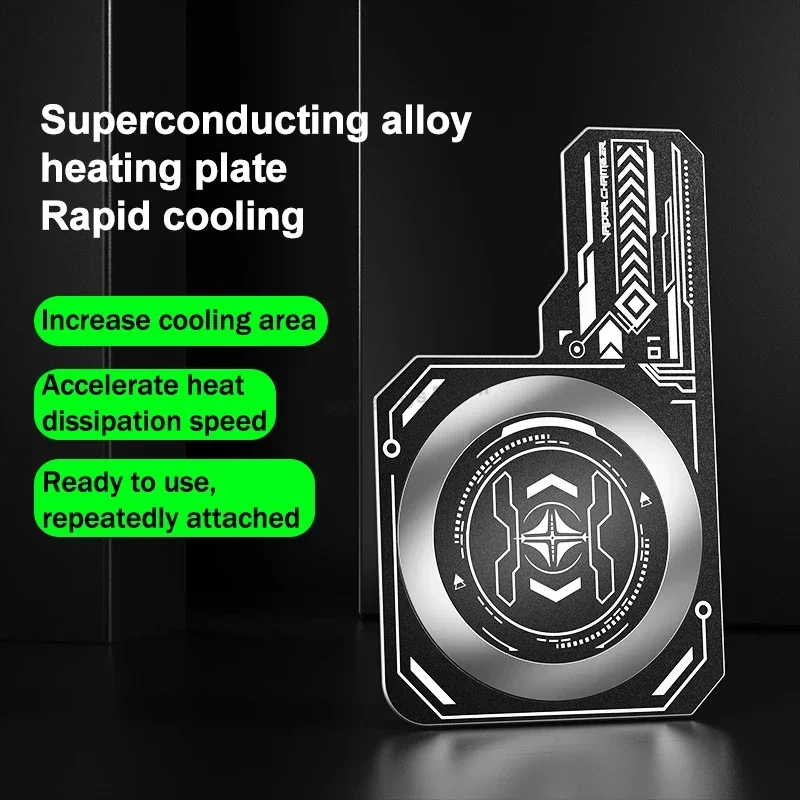 Placa de resfriamento para celular, dissipador de calor, área de resfriamento para ventilador de resfriamento, adesivo para refrigerador de jogo para pubg, almofada de radiador uniforme de metal