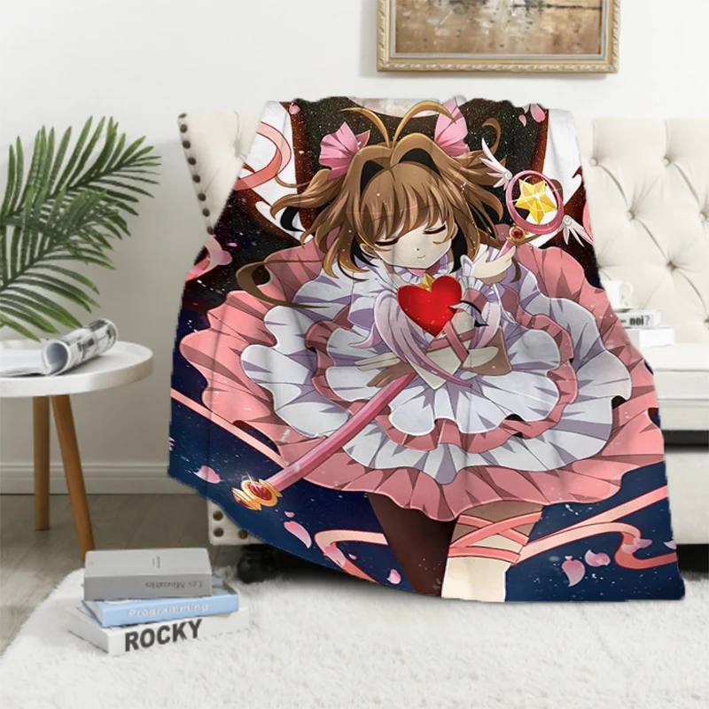 

Card Captor Sakura Sofa Blankets & Throws Child Blanket Furry Throw Bed Double Fluffy Soft Decorative Anime Custom Fleece Kid's