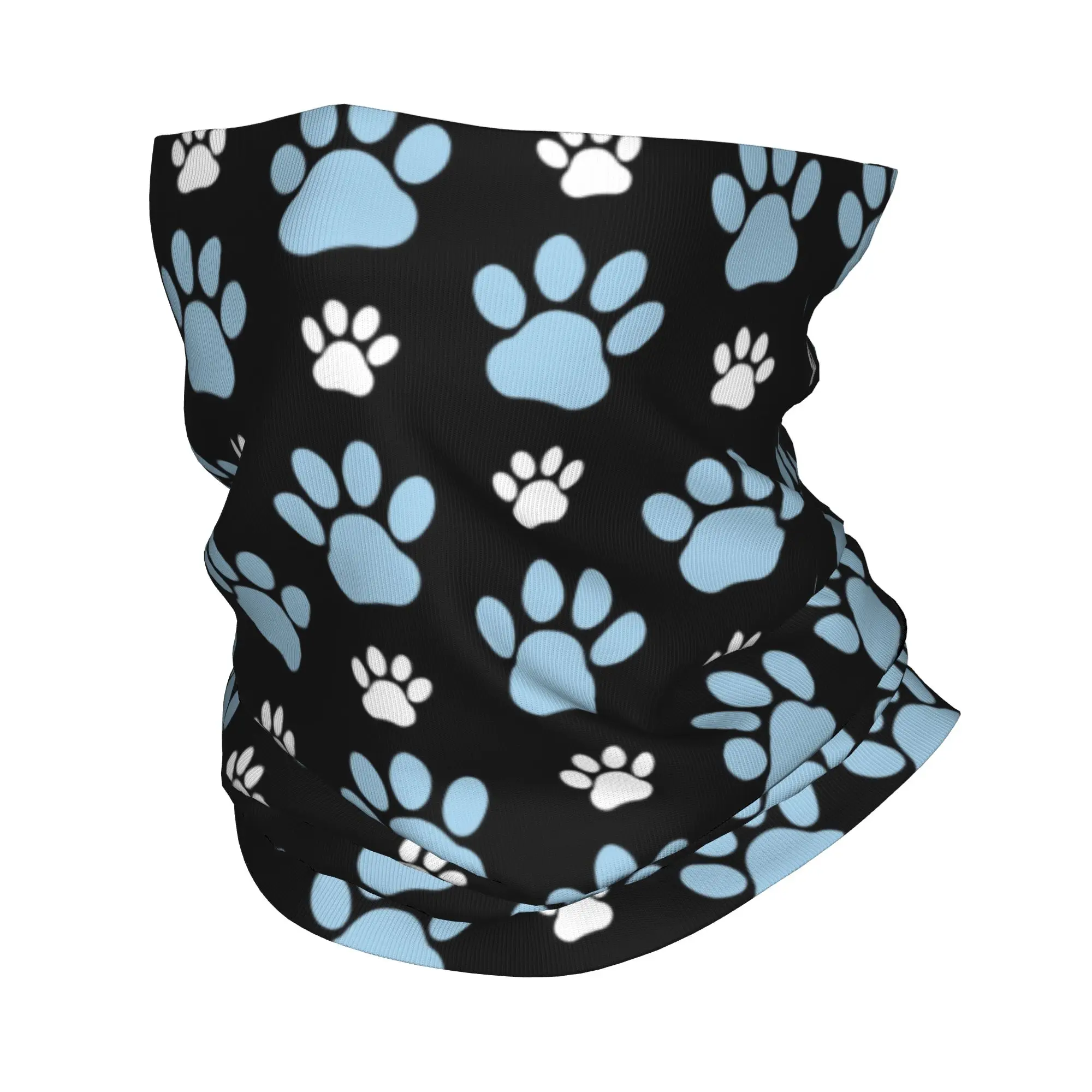 Pañuelo tubular personalizado con diseño de patas azules, protección UV, para mujer y hombre, con diseño de perro, para la cabeza o el cuello, tipo balaclava.