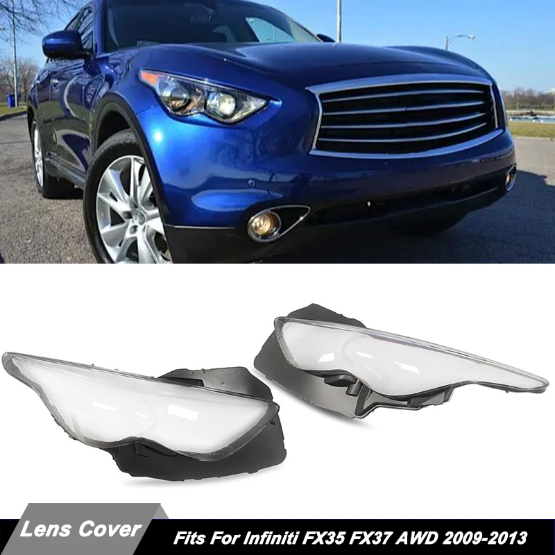 

SAIQINGSP Fit For Infiniti FX35 2009-2013 Headlight Cover Left+Right Clear Car Accessories Tools